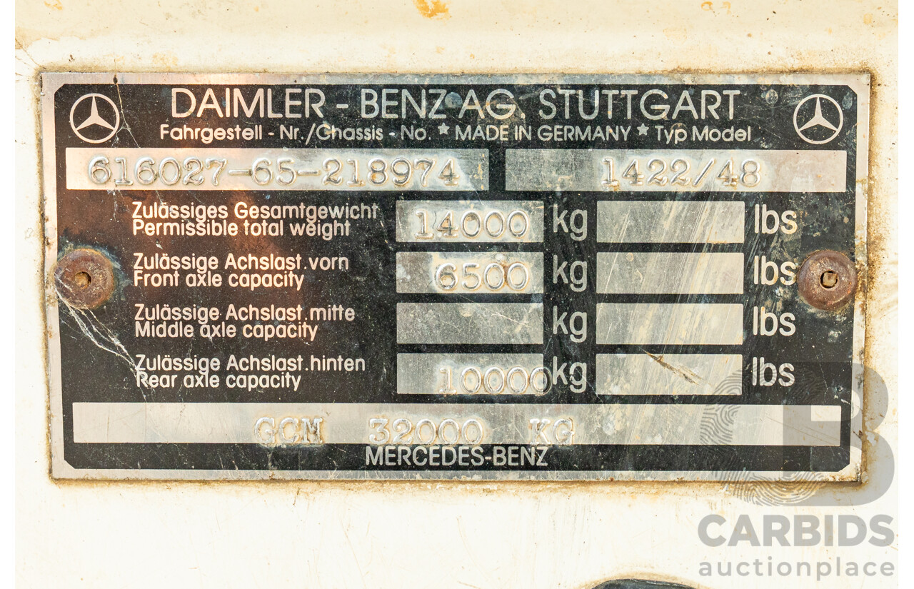 12/1986 Mercedes Benz, 6 Cylinder Diesel, 1422 V Series with Jetting Body