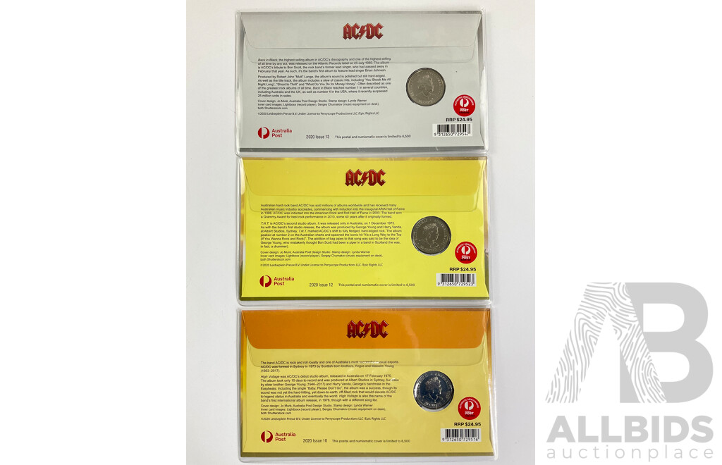 Three Australian AC/DC PNCs Including Back in Black, High Voltage and TNT