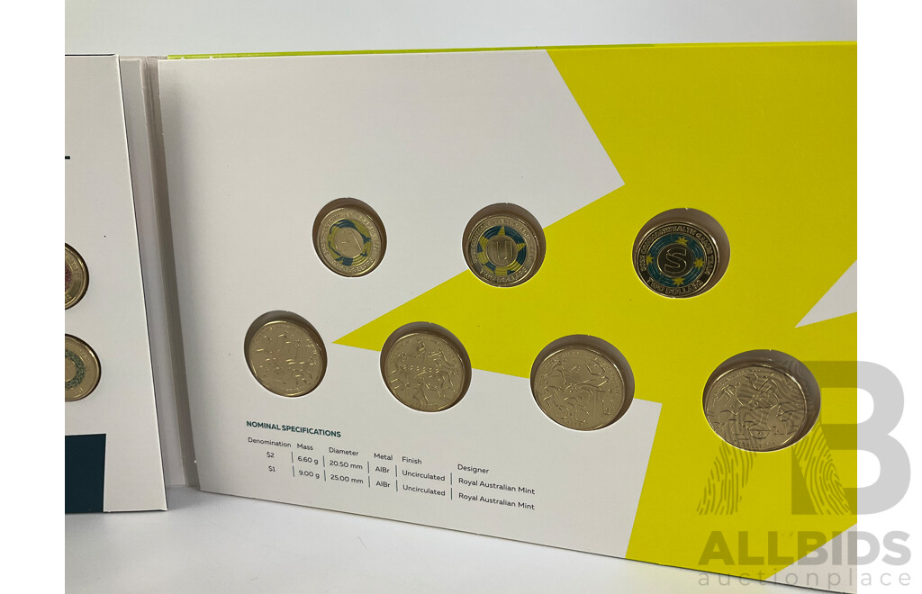 Australian RAM 2020 Two Dollar Coin Set, Unleash the Spirit and 2022 Coin Set, Birmingham Games
