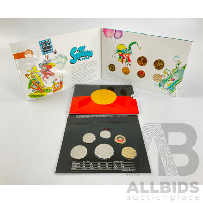 Australian RAM 2021 Six UNC Coin Set, 50th Anniversary of the Aboriginal Flag with 2019 Seven Coin Mr Squiggle Set