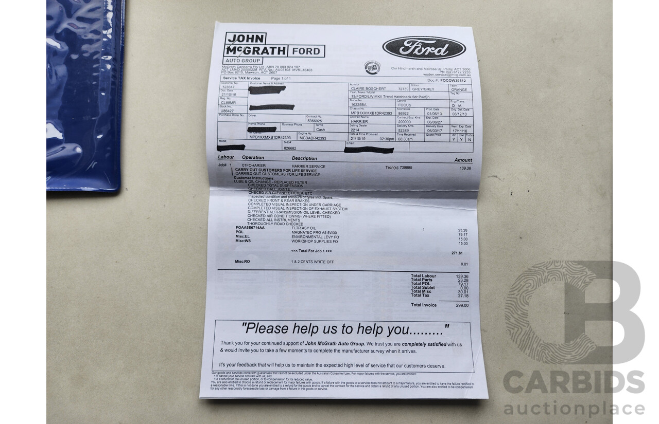 7/2013 Ford Focus Trend LW MK2 5d Hatchback Grey 2.0L