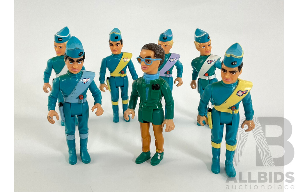 Collection of Matchbox 1990's Thunderbird Figures Including Brains, Scott Tracey, Virgil Tracey, Alan Tracey, John Tracey