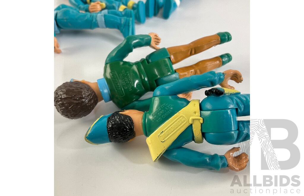 Collection of Matchbox 1990's Thunderbird Figures Including Brains, Scott Tracey, Virgil Tracey, Alan Tracey, John Tracey