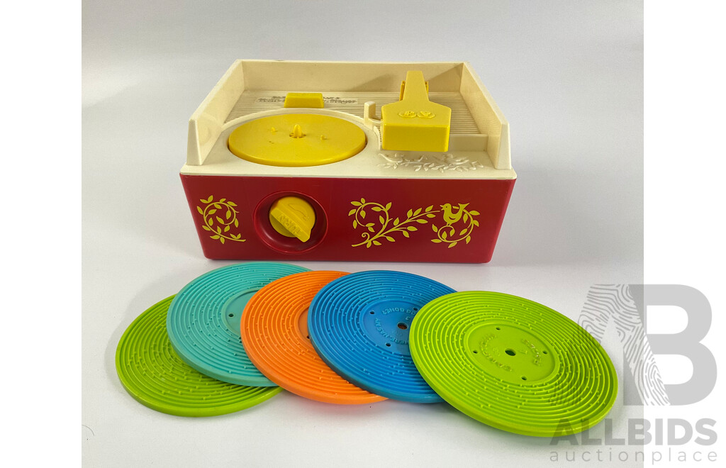 Fisher Price 1970's Music Box Record Player and Records