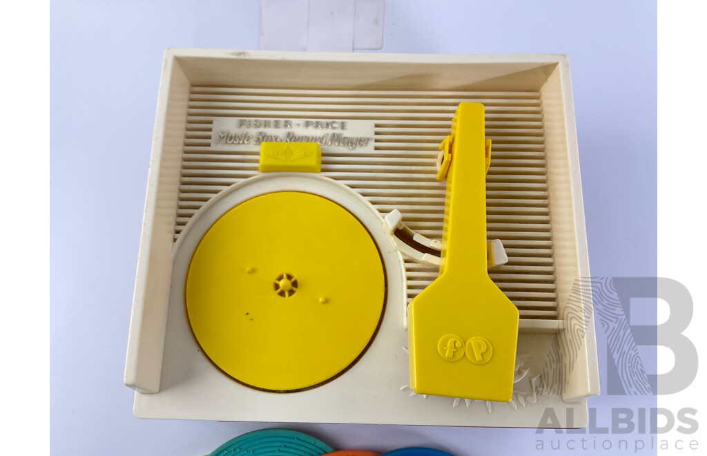 Fisher Price 1970's Music Box Record Player and Records