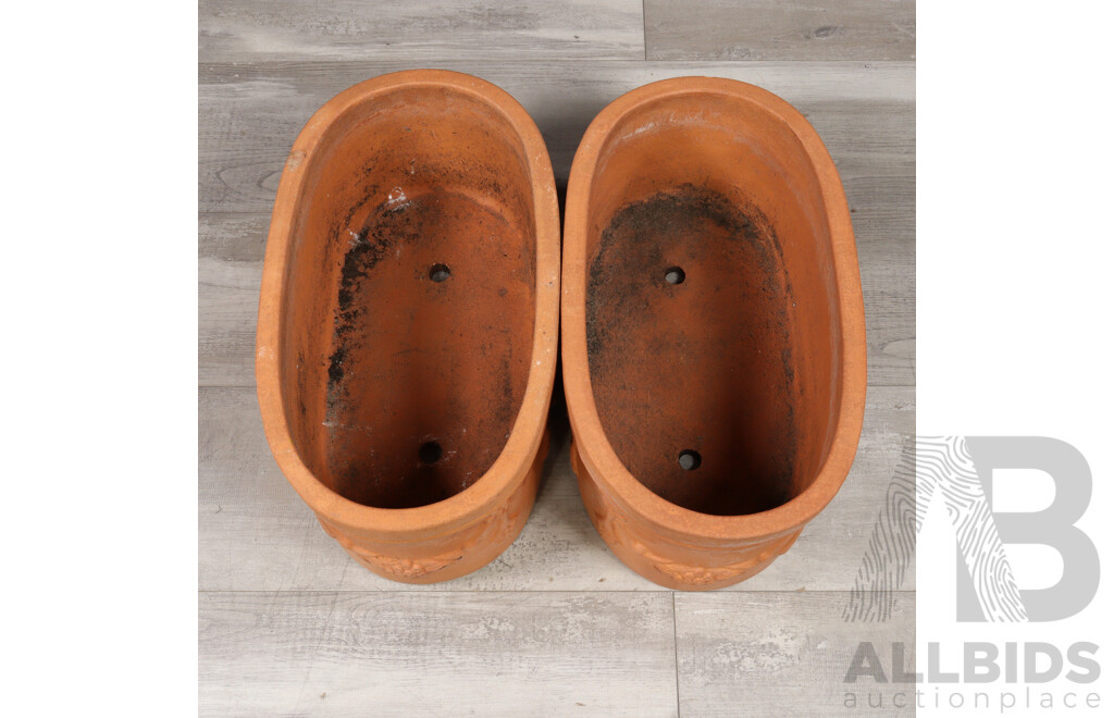 Pair of Oval Terracotta Planters