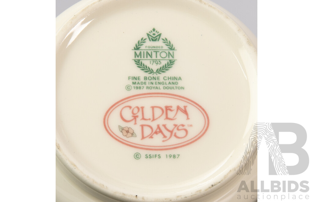 English Minton Porcelain Vase in Golden Days Series