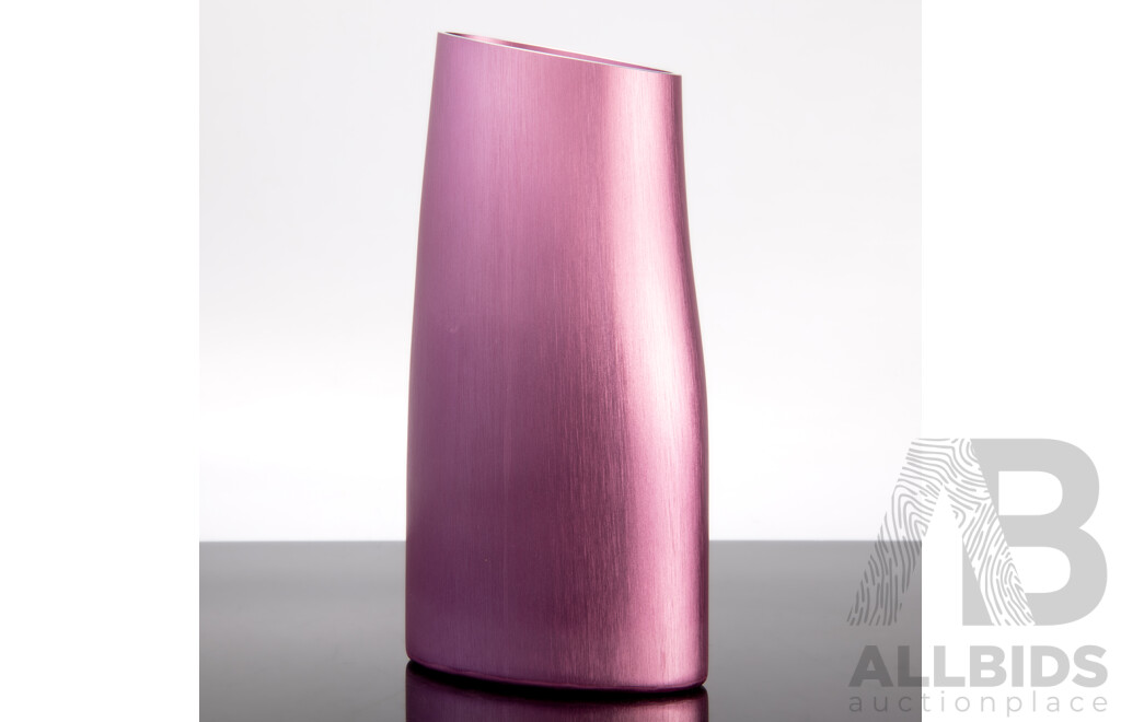 Australian Made Fink & Co Matt Pink Satin Vase Designed by Robert Forster