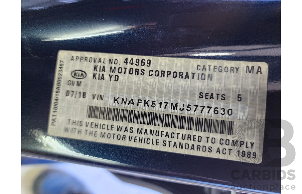 7/2018 Kia Cerato S YD MY18 5d Hatchback Blue 1.8L
