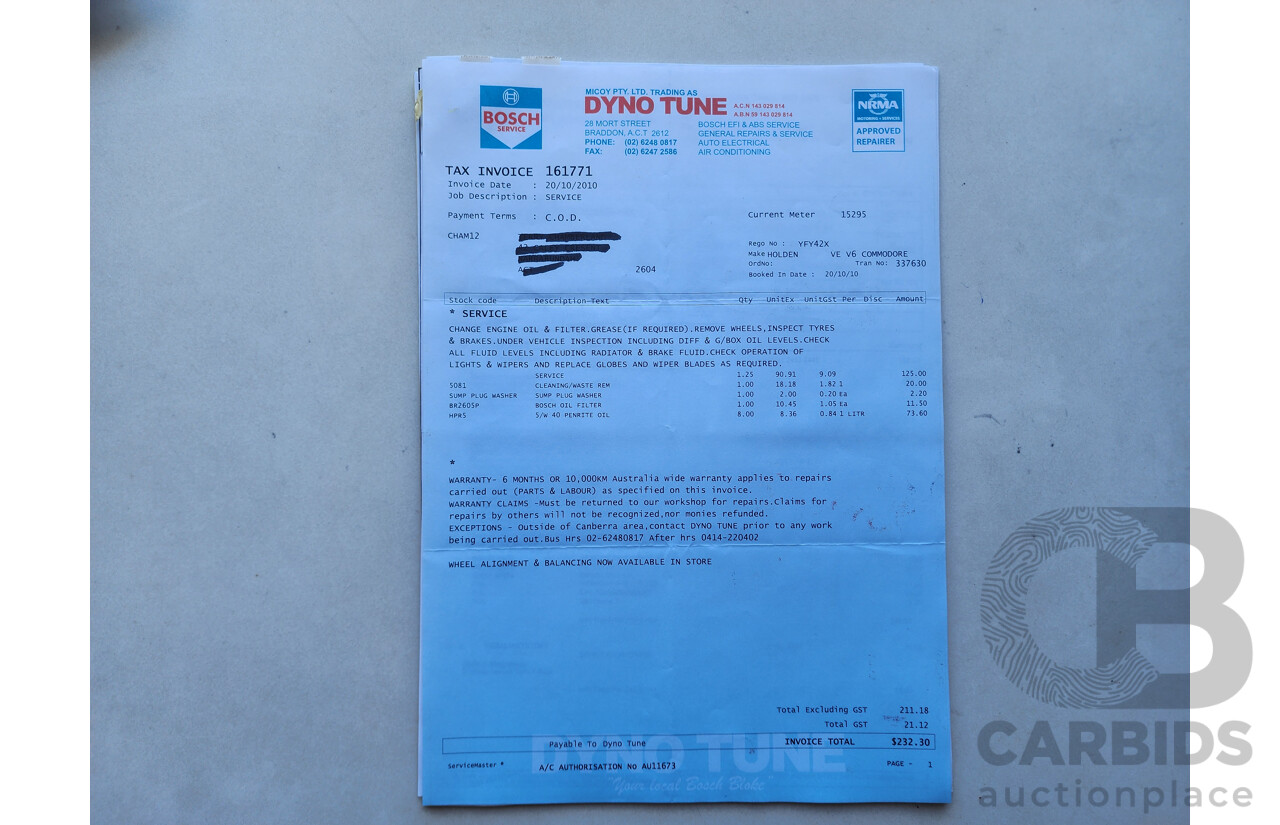 2/2010 Holden Calais  VE MY10 4d Sedan White 3.6L