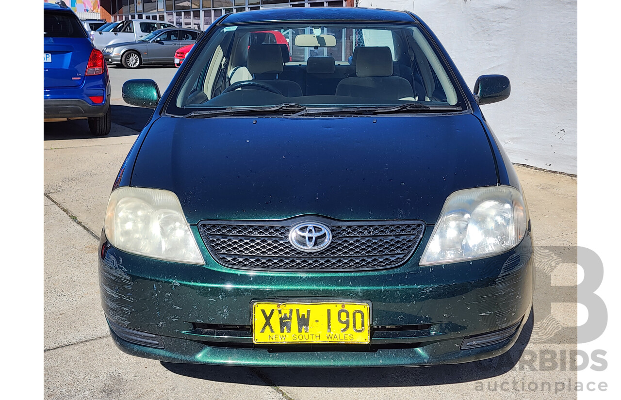 3/2002 Toyota Corolla Ascent ZZE122R 4d Sedan Green 1.8L