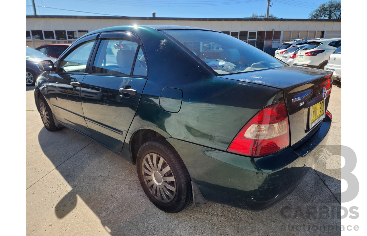 3/2002 Toyota Corolla Ascent ZZE122R 4d Sedan Green 1.8L
