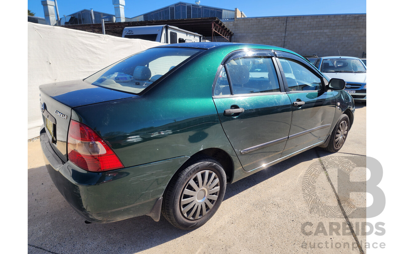 3/2002 Toyota Corolla Ascent ZZE122R 4d Sedan Green 1.8L