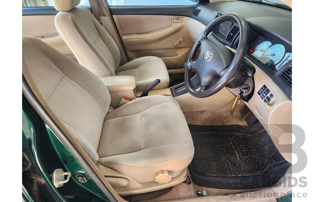 3/2002 Toyota Corolla Ascent ZZE122R 4d Sedan Green 1.8L