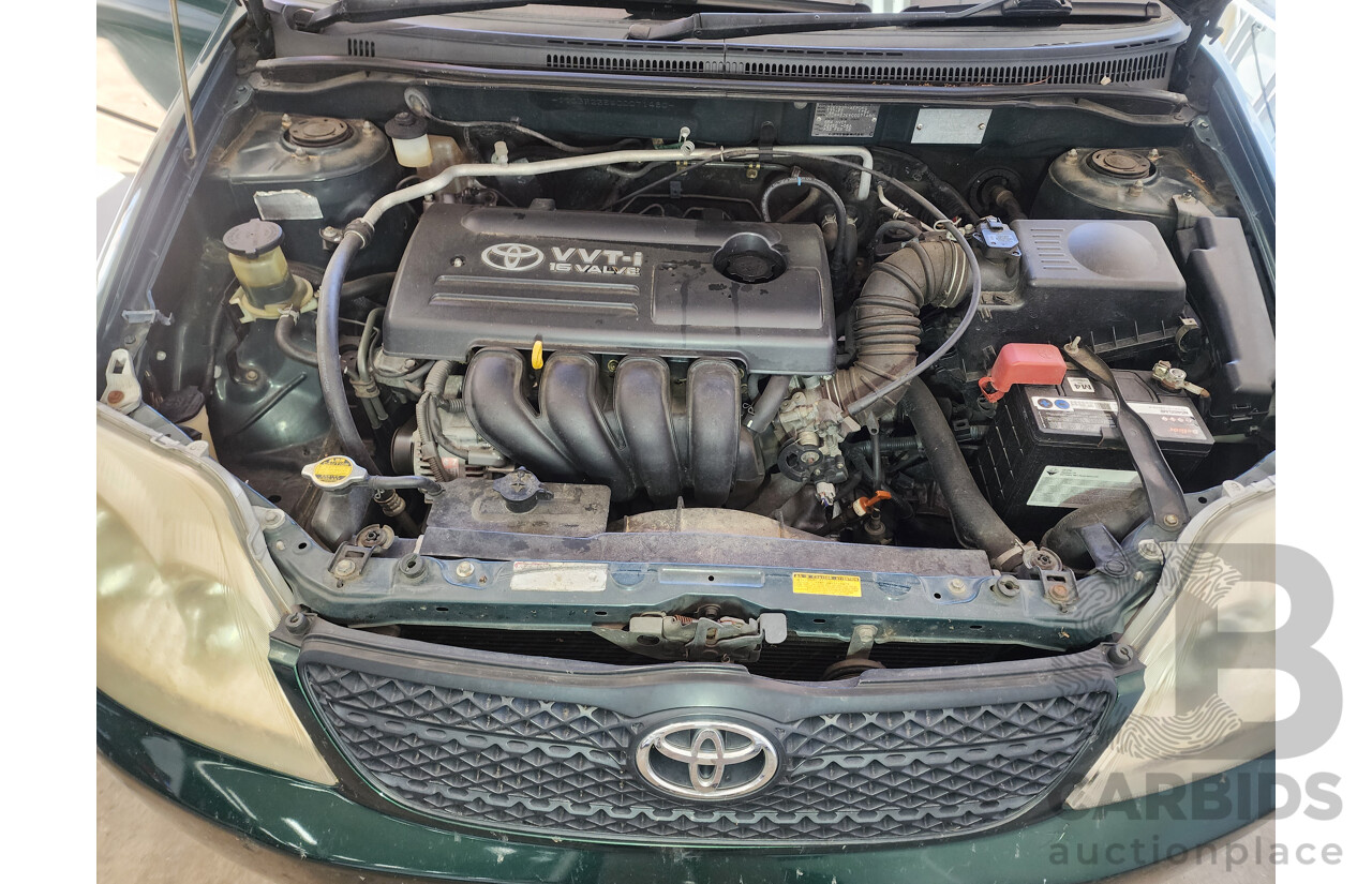 3/2002 Toyota Corolla Ascent ZZE122R 4d Sedan Green 1.8L
