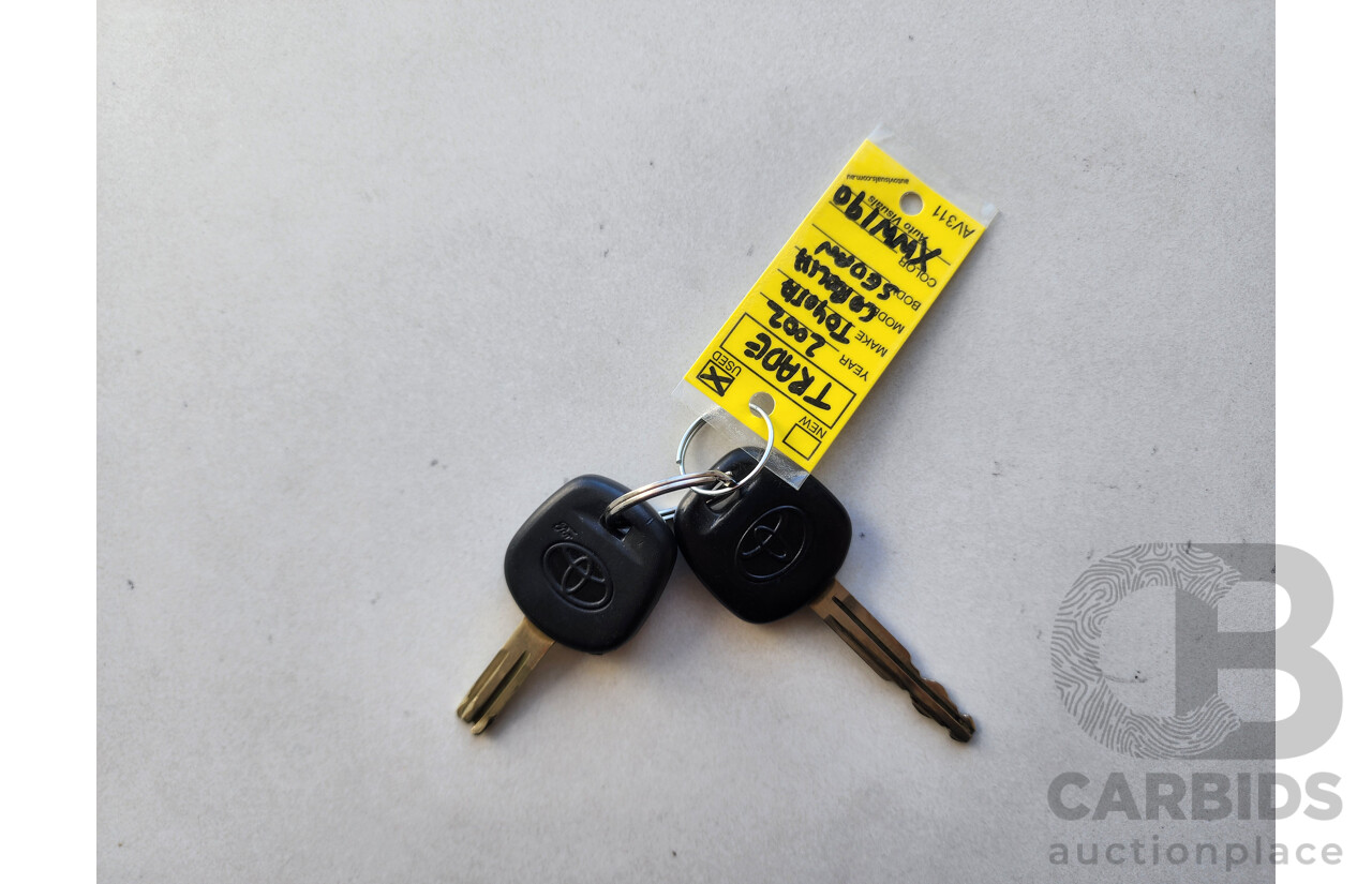 3/2002 Toyota Corolla Ascent ZZE122R 4d Sedan Green 1.8L