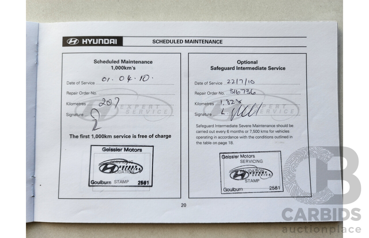 2/2010 Hyundai Getz SX TB MY09 3d Hatchback Blue 1.6L