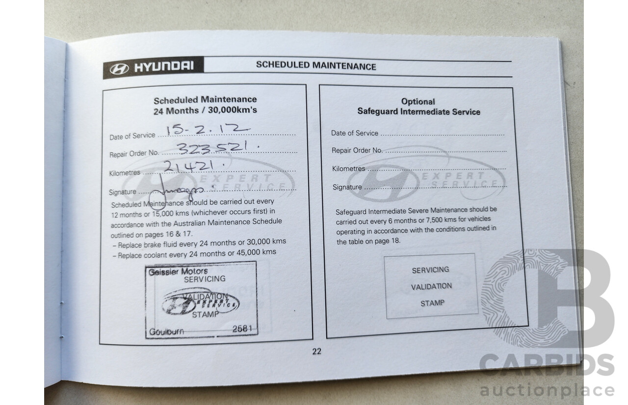 2/2010 Hyundai Getz SX TB MY09 3d Hatchback Blue 1.6L