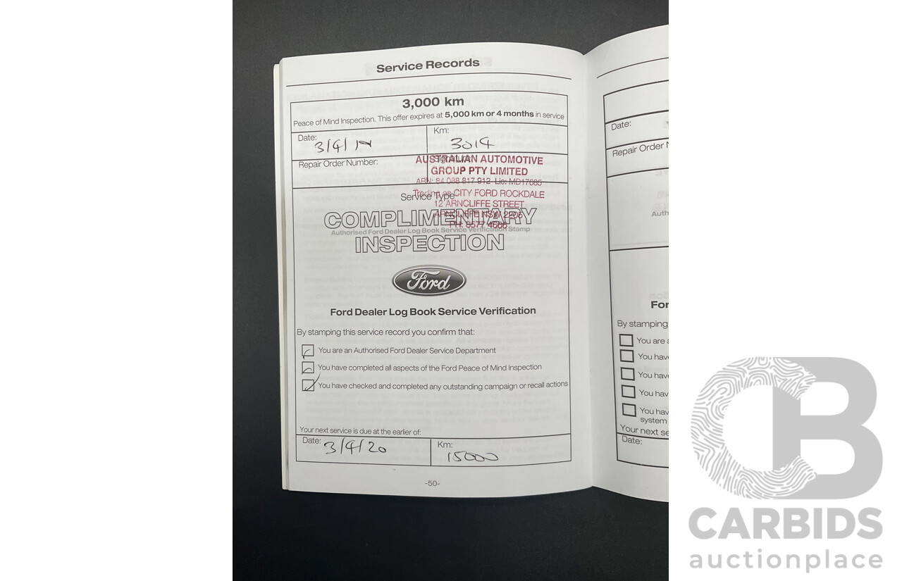 08/2018 Ford Ranger XLT 2.0 Hi-Rider (RWD) PX MKIII MY19 Double Cab P/Up Frozen White Twin Turbo Diesel 2.0L