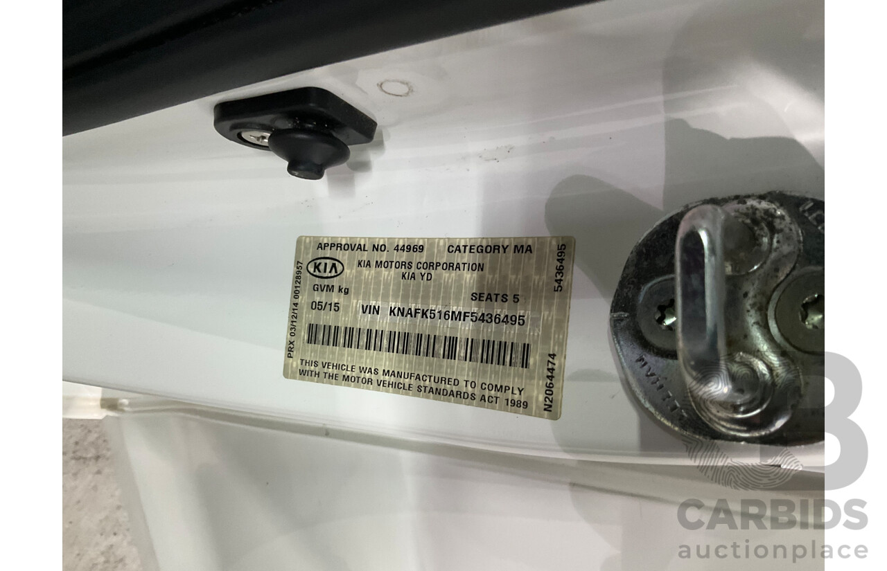 5/2015 Kia Cerato S YD MY15 5d Hatchback Clear White 1.8L