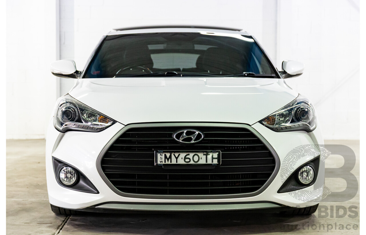 6/2015 Hyundai Veloster SR Turbo FS4 Series 2 3d Coupe Stormtrooper White Pearl Turbo 1.6L