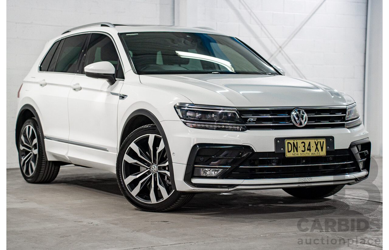 12/2018 Volkswagen Tiguan 162 TSI Highline R-Line Package (AWD) 5NA MY19 4d Wagon Pure White Turbo 2.0L