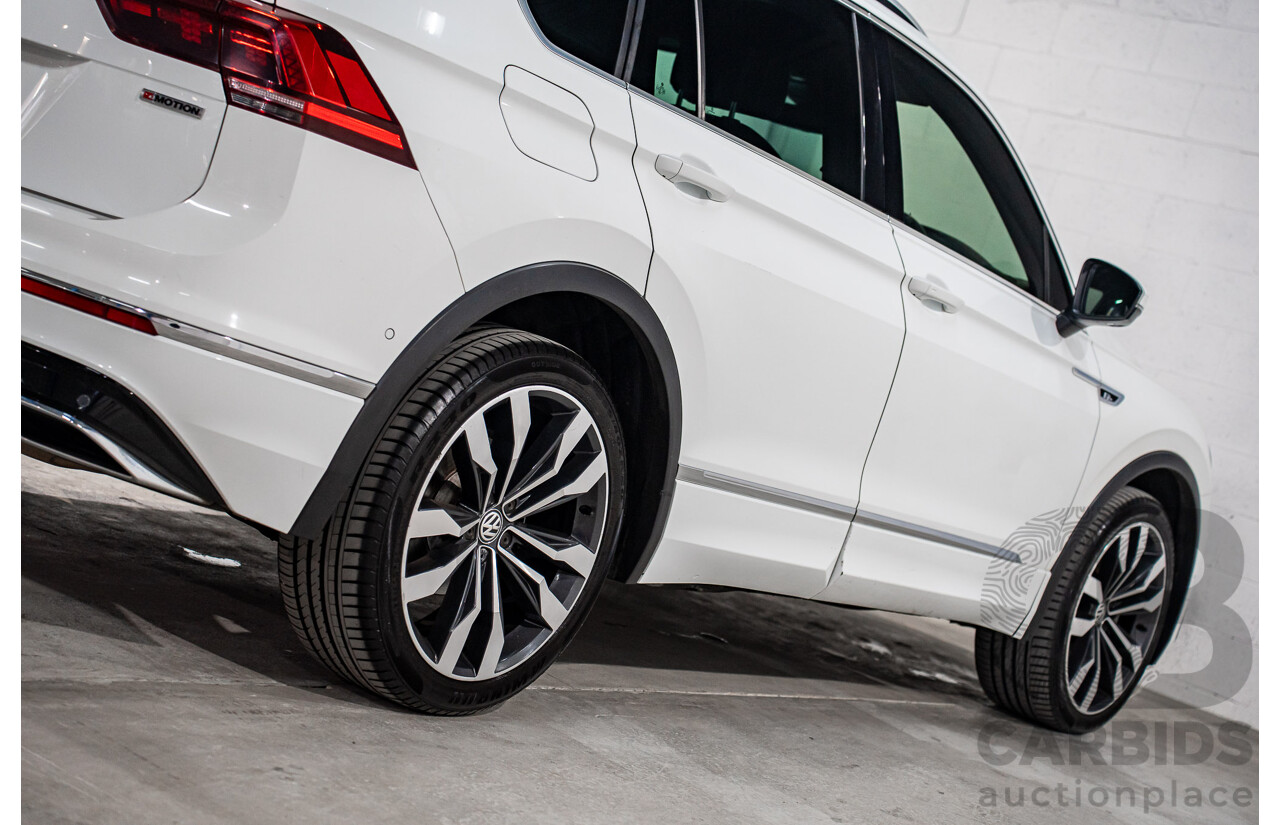 12/2018 Volkswagen Tiguan 162 TSI Highline R-Line Package (AWD) 5NA MY19 4d Wagon Pure White Turbo 2.0L