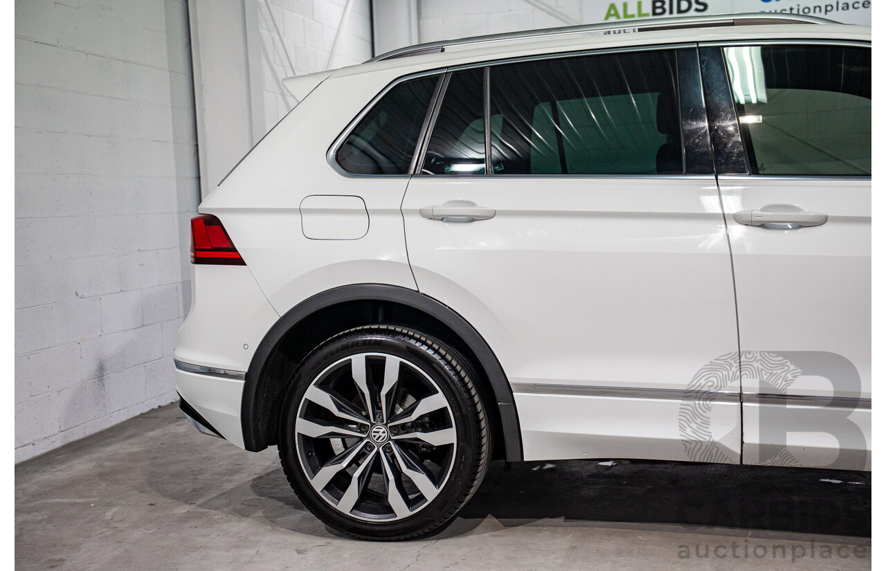 12/2018 Volkswagen Tiguan 162 TSI Highline R-Line Package (AWD) 5NA MY19 4d Wagon Pure White Turbo 2.0L