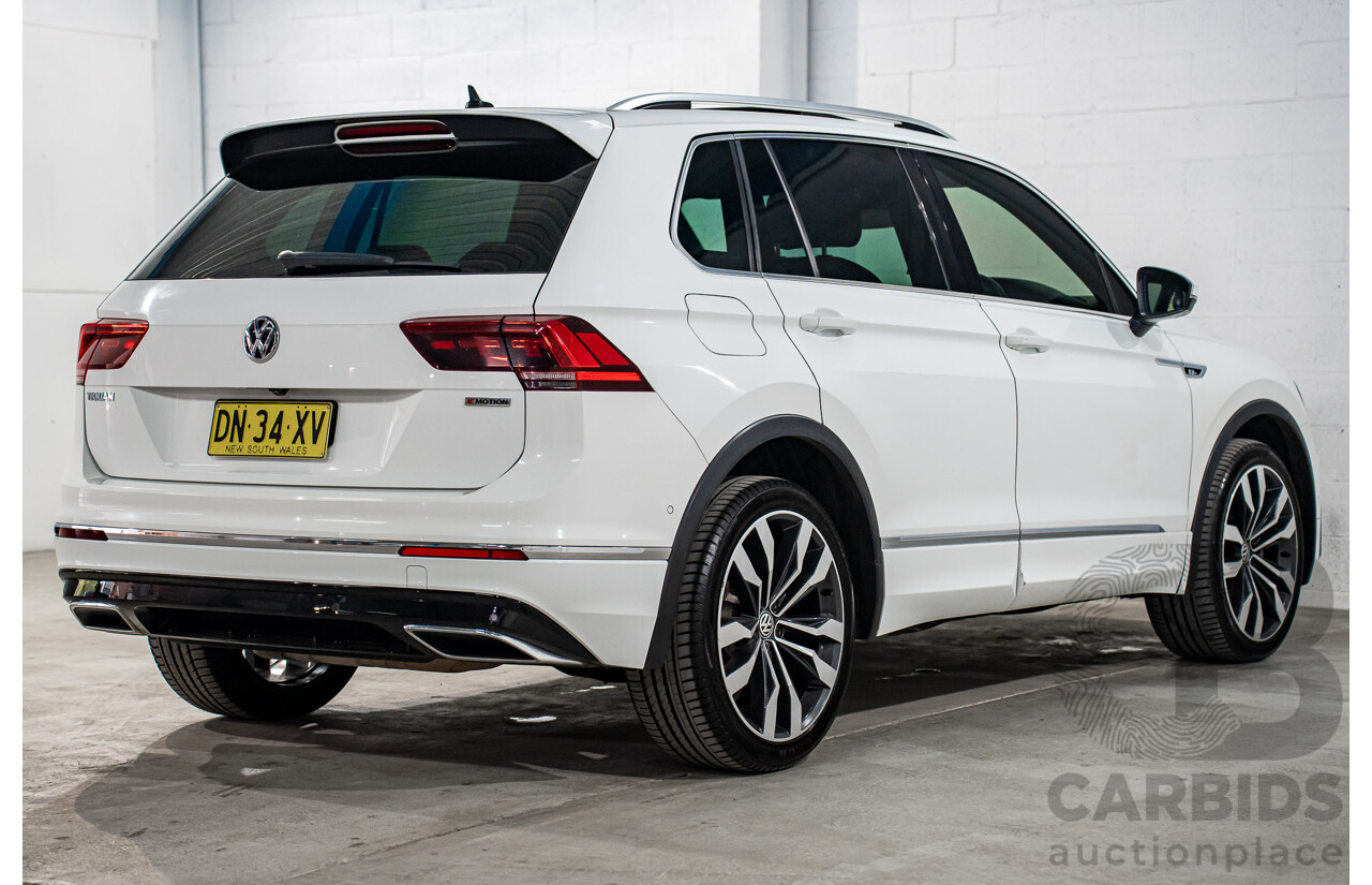 12/2018 Volkswagen Tiguan 162 TSI Highline R-Line Package (AWD) 5NA MY19 4d Wagon Pure White Turbo 2.0L