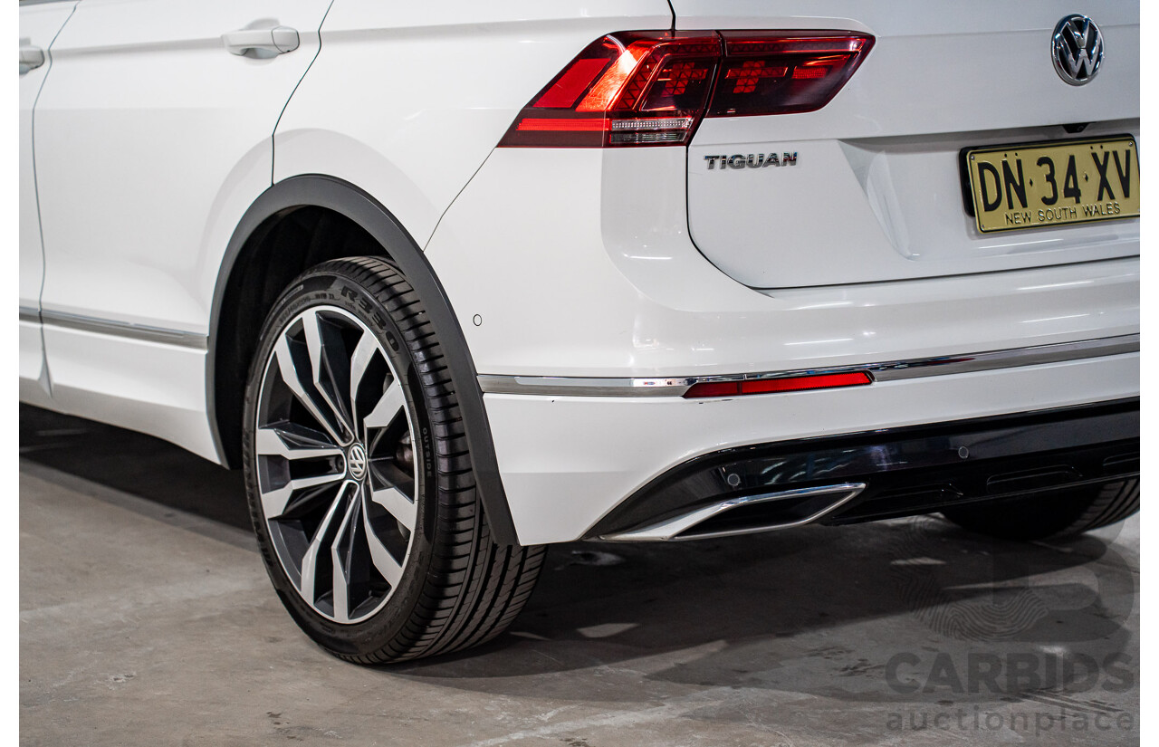 12/2018 Volkswagen Tiguan 162 TSI Highline R-Line Package (AWD) 5NA MY19 4d Wagon Pure White Turbo 2.0L