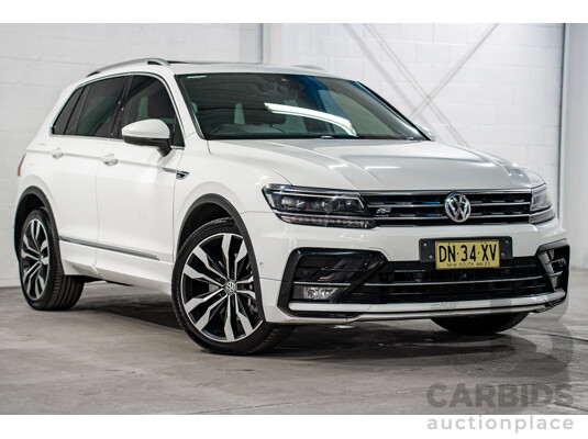 12/2018 Volkswagen Tiguan 162 TSI Highline R-Line Package (AWD) 5NA MY19 4d Wagon Pure White Turbo 2.0L