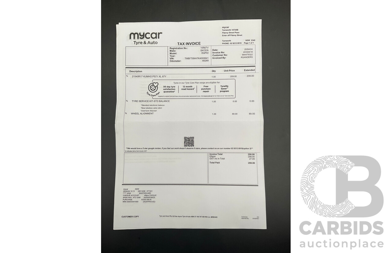 11/2018 Skoda Rapid Spaceback 92 TSI (FWD) NH MY19 4d Wagon Corrida Red Turbo 1.4L