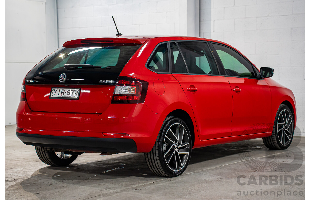 11/2018 Skoda Rapid Spaceback 92 TSI (FWD) NH MY19 4d Wagon Corrida Red Turbo 1.4L