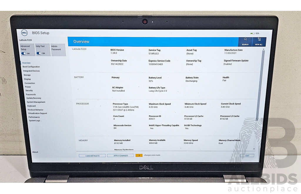 Dell Latitude 5320 11th Gen Intel Core I5 (1135G7) 2.40GHz-4.20GHz 4-Core CPU 13.3-Inch FHD Laptop