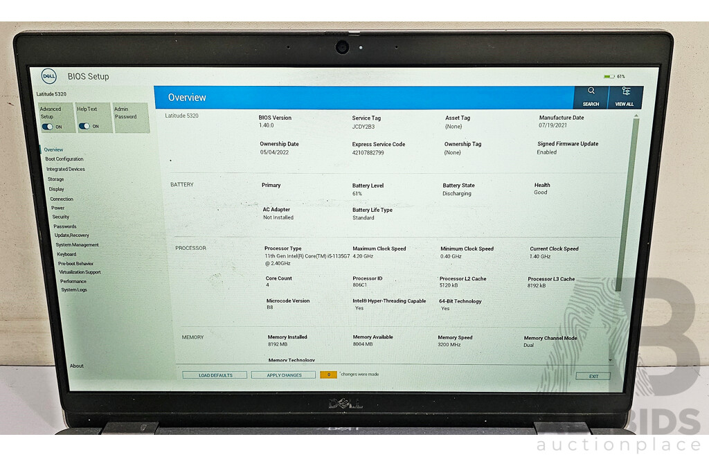 Dell Latitude 5320 11th Gen Intel Core I5 (1135G7) 2.40GHz-4.20GHz 4-Core CPU 13.3-Inch FHD Laptop