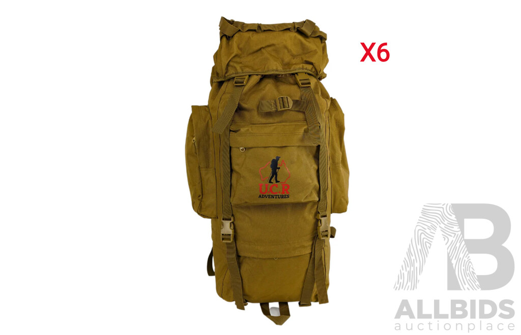 U.C.R Adventures Large Backpack - Lot of 6 -ORP $660