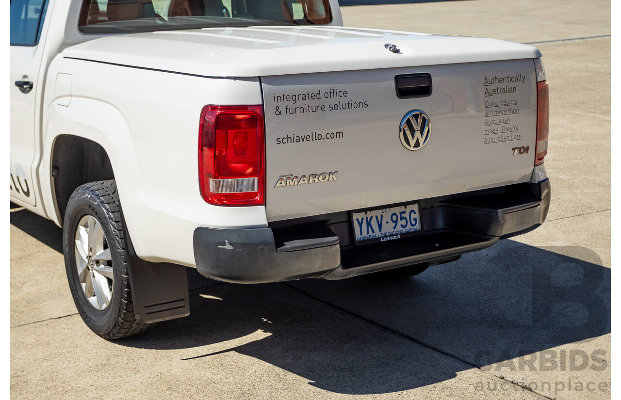 08/2015 Volkswagen Amarok TDI420 2H MY15 Dual Cab Utility White Turbo Diesel 2.0L