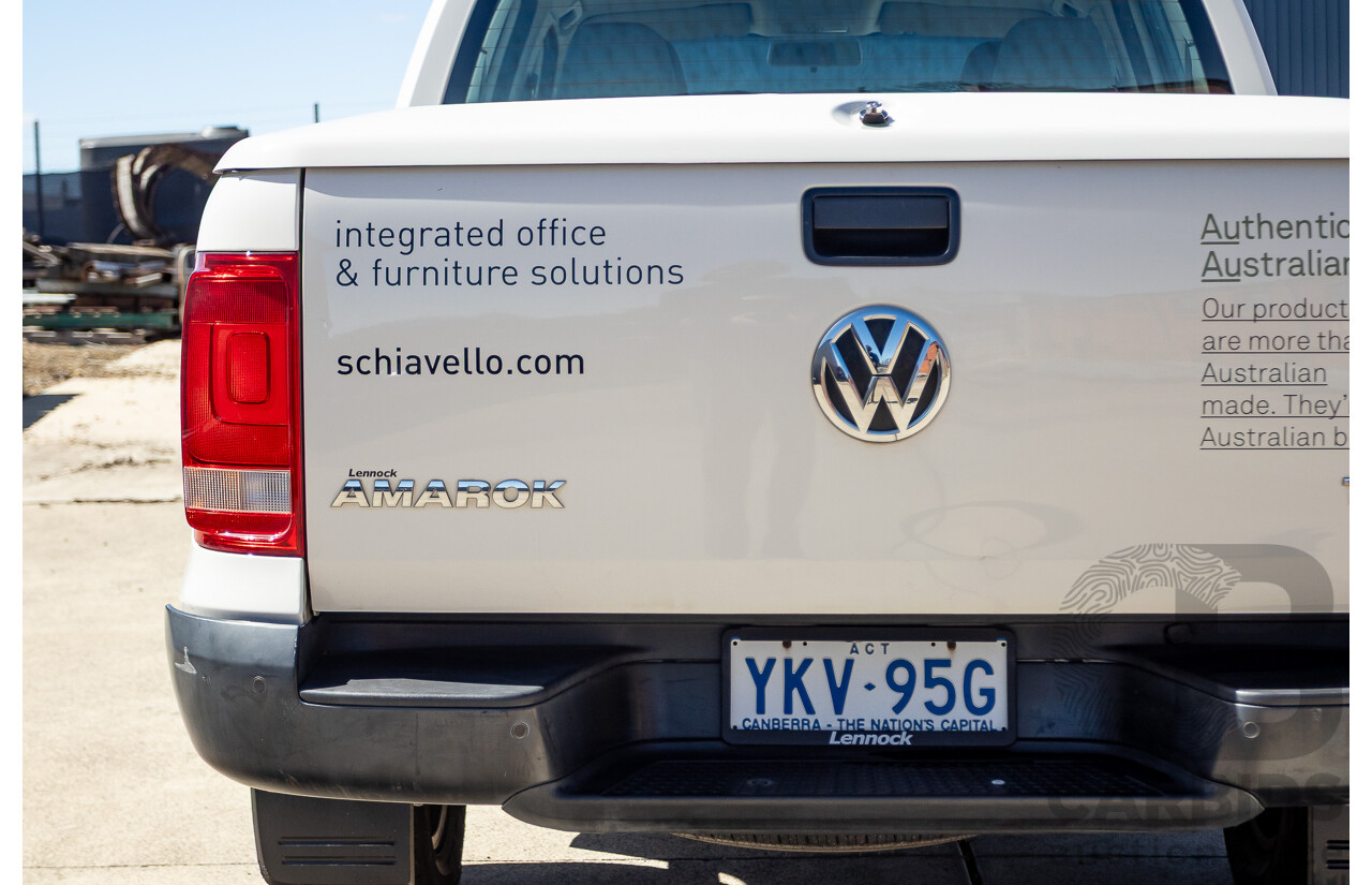 08/2015 Volkswagen Amarok TDI420 2H MY15 Dual Cab Utility White Turbo Diesel 2.0L