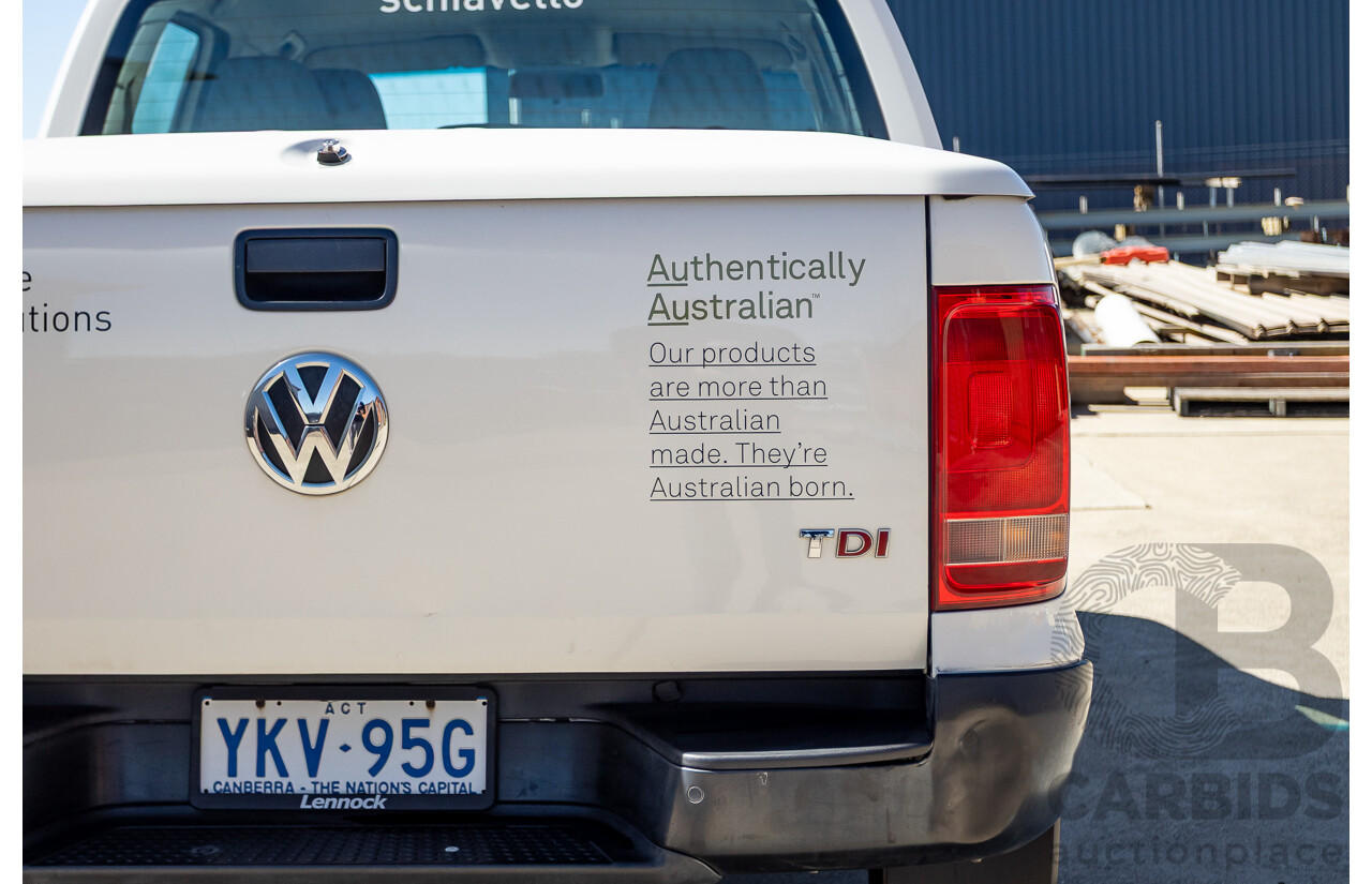08/2015 Volkswagen Amarok TDI420 2H MY15 Dual Cab Utility White Turbo Diesel 2.0L