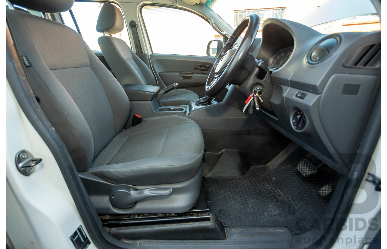 08/2015 Volkswagen Amarok TDI420 2H MY15 Dual Cab Utility White Turbo Diesel 2.0L