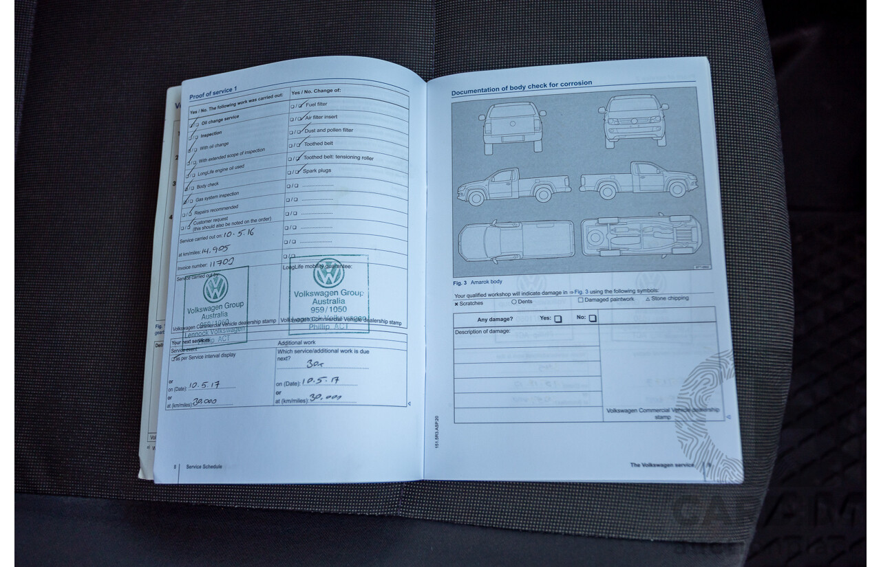 08/2015 Volkswagen Amarok TDI420 2H MY15 Dual Cab Utility White Turbo Diesel 2.0L