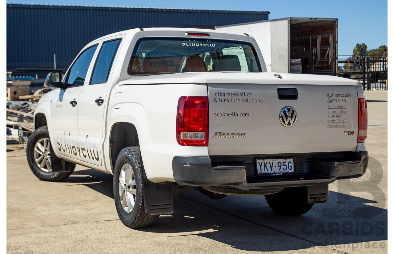 08/2015 Volkswagen Amarok TDI420 2H MY15 Dual Cab Utility White Turbo Diesel 2.0L