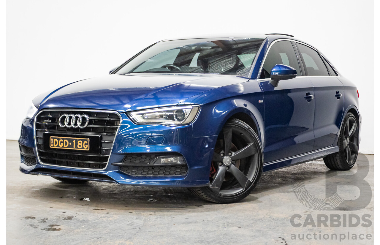 03/2016 Audi A3 1.8 TFSI Ambition Quattro (AWD) 8V MY16 4D Sedan Scuba Blue Metallic Turbo 1.8L