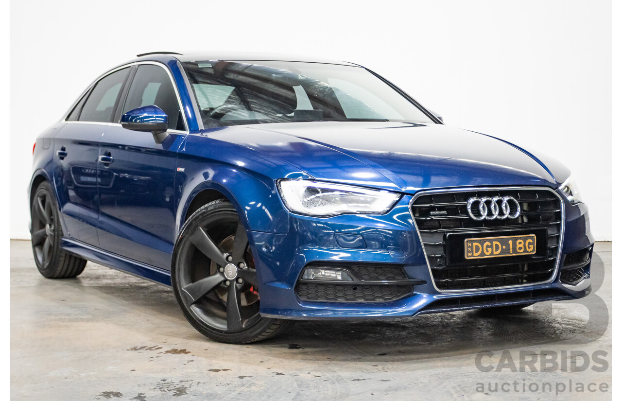 03/2016 Audi A3 1.8 TFSI Ambition Quattro (AWD) 8V MY16 4D Sedan Scuba Blue Metallic Turbo 1.8L