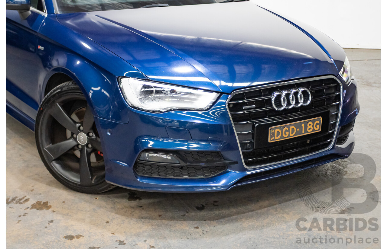 03/2016 Audi A3 1.8 TFSI Ambition Quattro (AWD) 8V MY16 4D Sedan Scuba Blue Metallic Turbo 1.8L