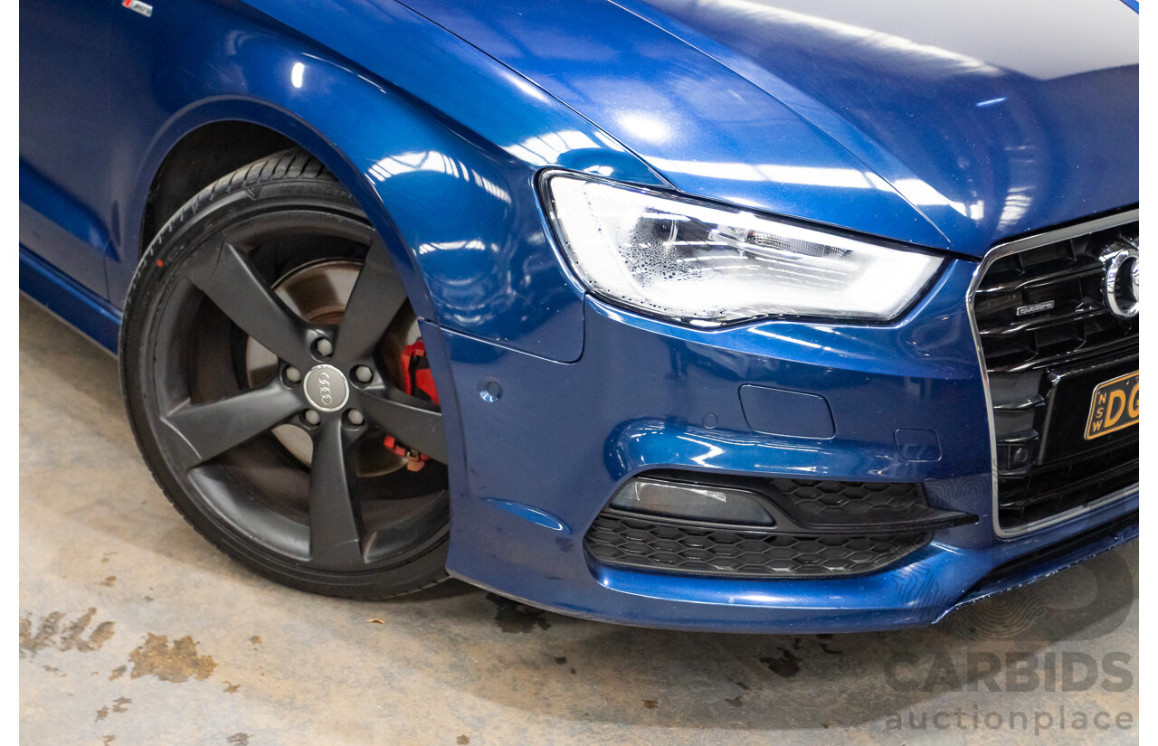 03/2016 Audi A3 1.8 TFSI Ambition Quattro (AWD) 8V MY16 4D Sedan Scuba Blue Metallic Turbo 1.8L