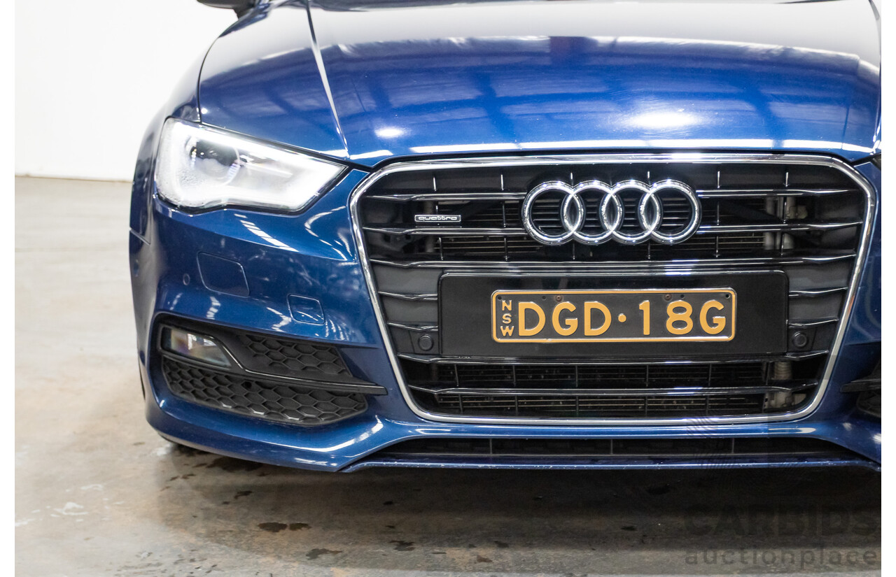 03/2016 Audi A3 1.8 TFSI Ambition Quattro (AWD) 8V MY16 4D Sedan Scuba Blue Metallic Turbo 1.8L