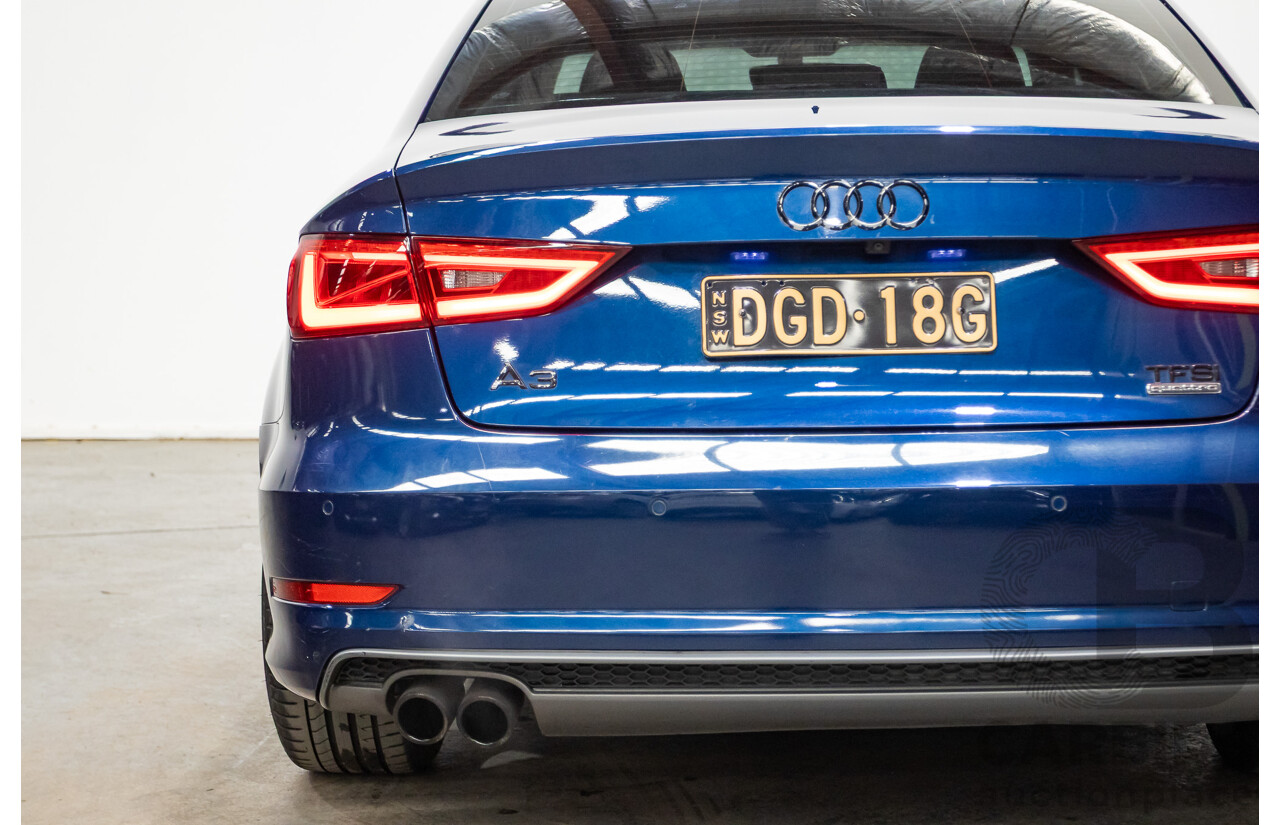 03/2016 Audi A3 1.8 TFSI Ambition Quattro (AWD) 8V MY16 4D Sedan Scuba Blue Metallic Turbo 1.8L