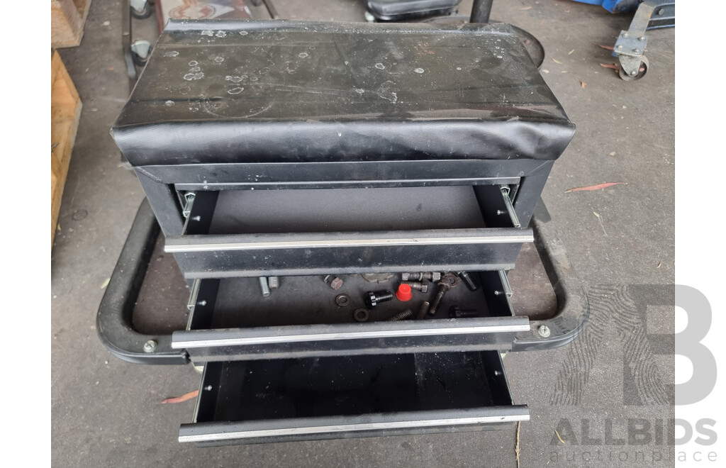 Assorted Job Lot - Wheeled Toolbox Padded Seat & Limited Edition Snap-On Mechanics Wheeled Lay-down Creeper ETC