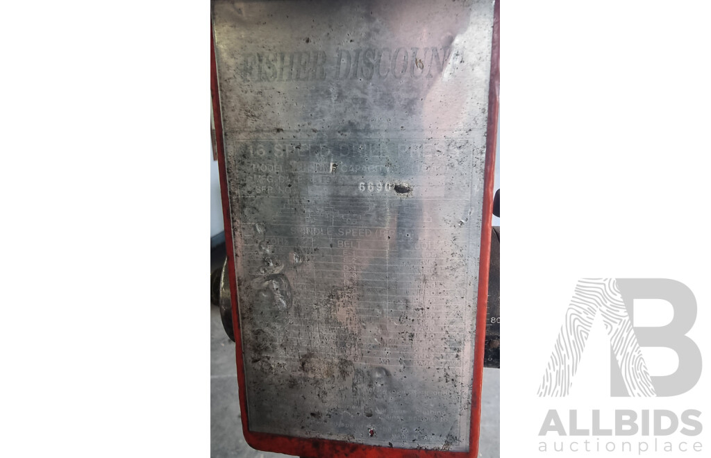 Fisher Discount Pedestal Mounted Drill Press